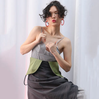 Double-Layered Ruched Dress