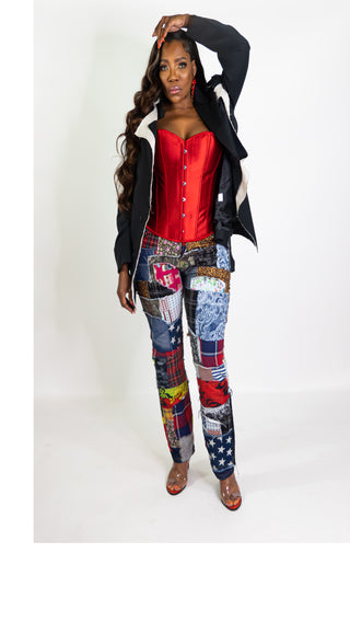 Patchwork Denim Pants