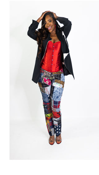 Patchwork Denim Pants