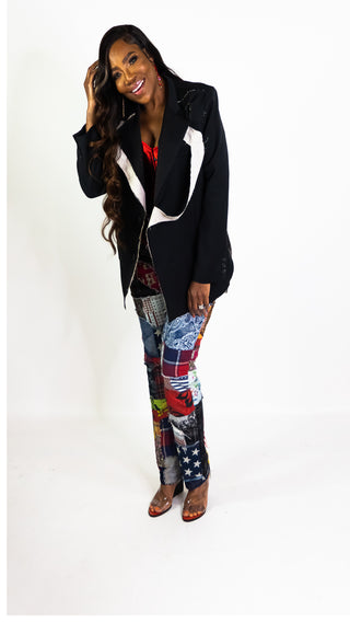 Patchwork Denim Pants