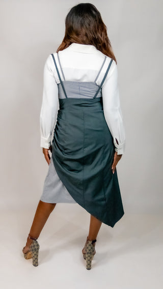 Double-Layered Ruched Dress